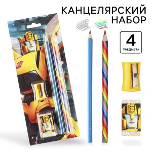 Набор канцелярский, точилка, ластик, карандаш, Трансформеры МИКС 9426348