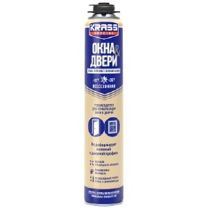Пена монтажная KRASS Special для окон и дверей пистолетная Всесезонная 0,75л